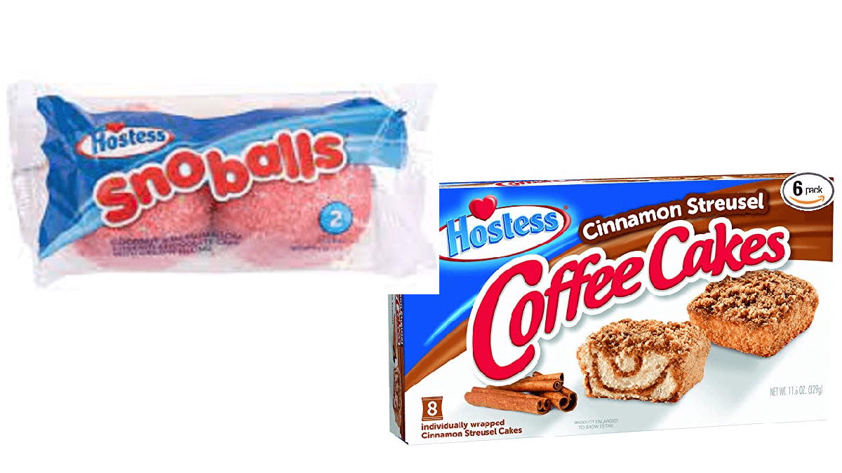 Twinkie Cakes Hostess snoballs とHostess Coffee Cakes